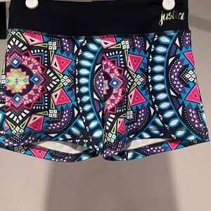 Justice Girls Colorful Geometric Athletic Shorts